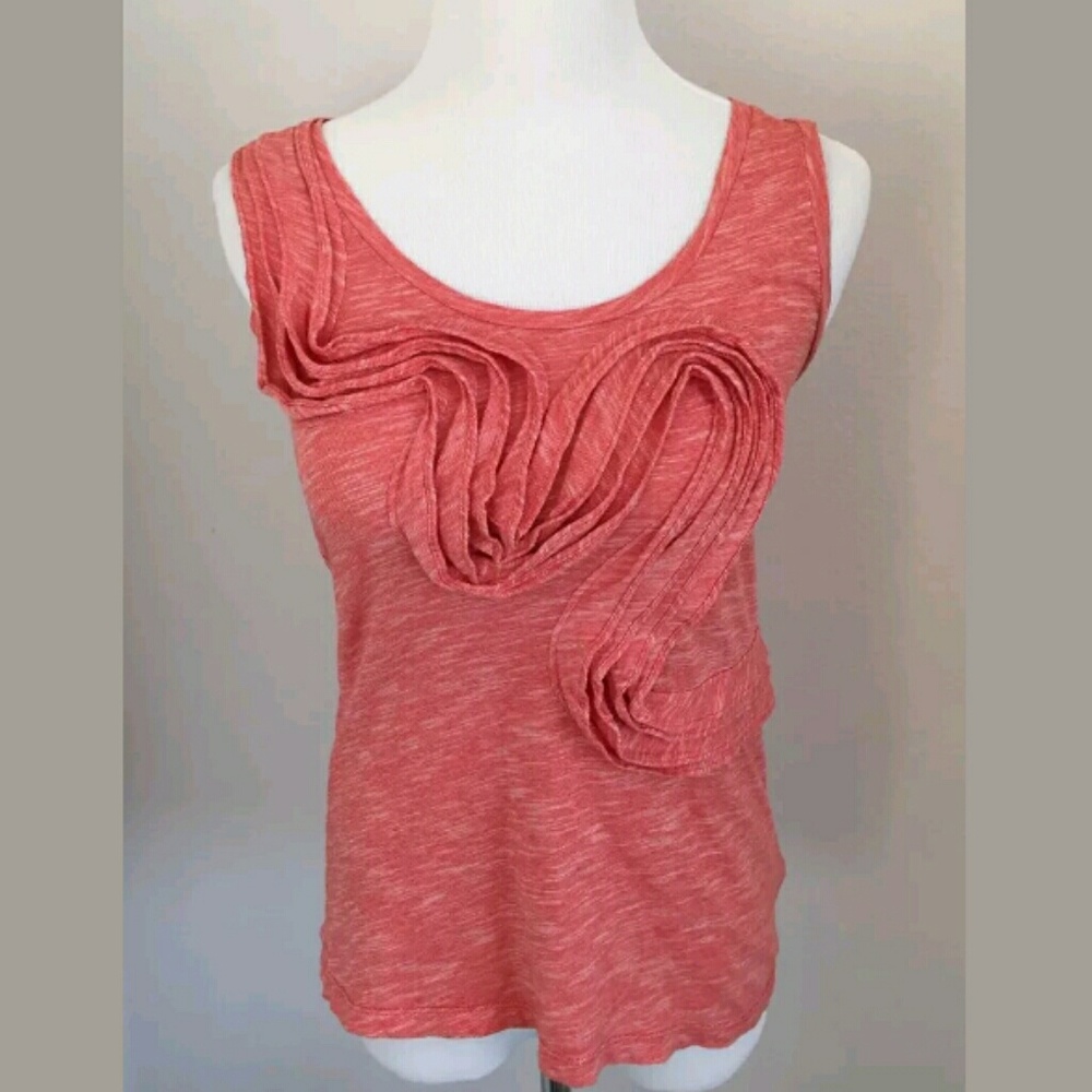 Little Yellow Button Anthropologie Ruffle Med Top